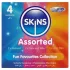 Skins - preservativos sortidos - com pontos, natural, extrafino (4 unid.)