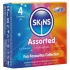 Skins - preservativos sortidos - com pontos, natural, extrafino (4 unid.)