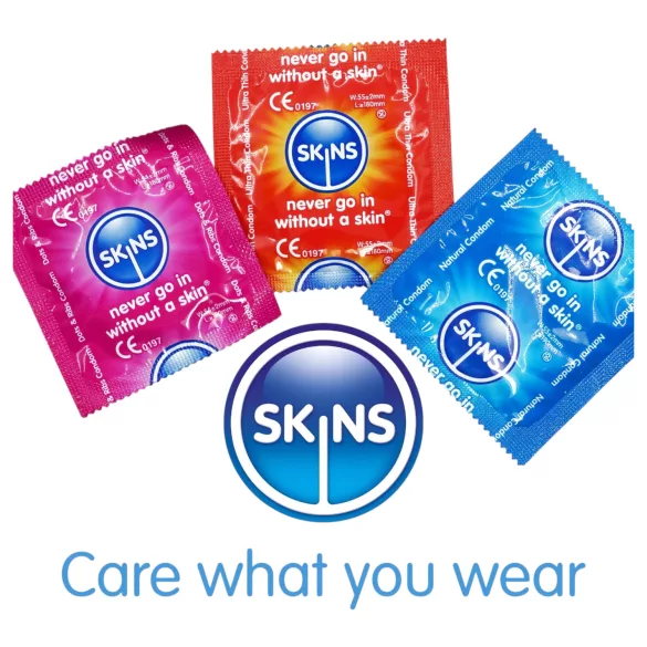 Skins - preservativos sortidos - com pontos, natural, extrafino (4 unid.)