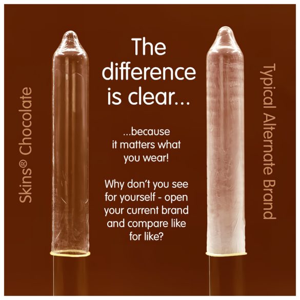 Skins - preservativo com sabor chocolate - caixa com 4 unidades