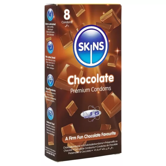 Skins - preservativo sabor chocolate - 8 unidades