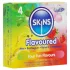 Skins - preservativos com sabor - menta, pastilha elástica, banana, morango (4 unid.)