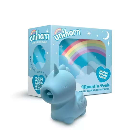 Unihorn Mount'n Peak - vibrador clitóris recarregável unicórnio - silicone azul