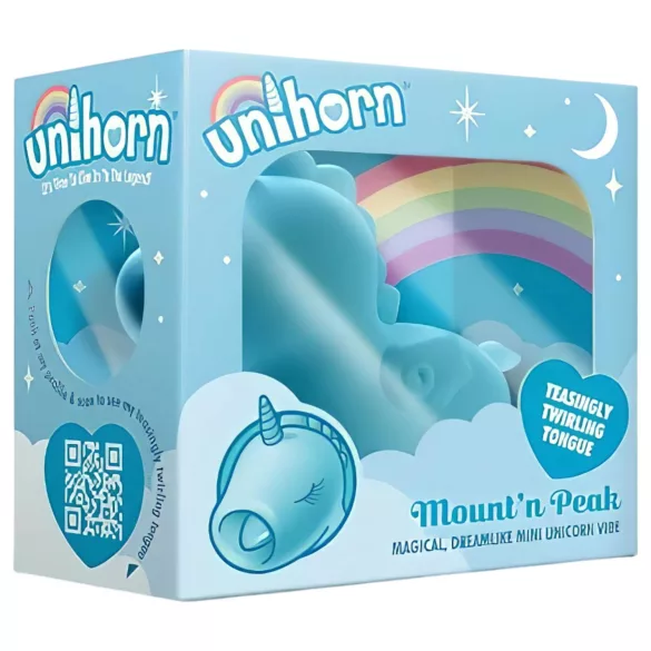 Unihorn Mount'n Peak - vibrador clitóris recarregável unicórnio - silicone azul