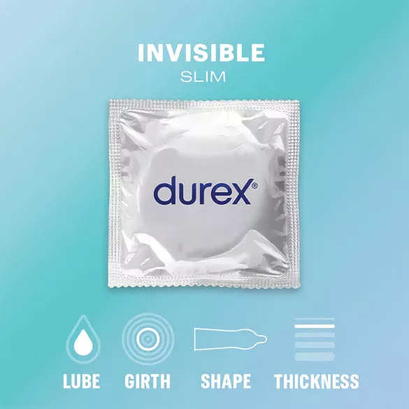 Durex Invisible Slim - preservativo fino - 10 unidades
