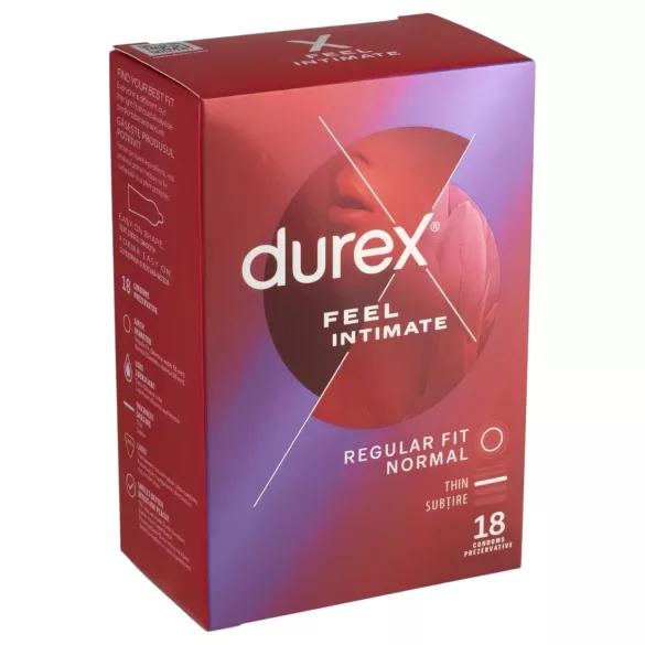 Durex Feel Intimate - preservativo ultrafino - látex - caixa com 18 unidades