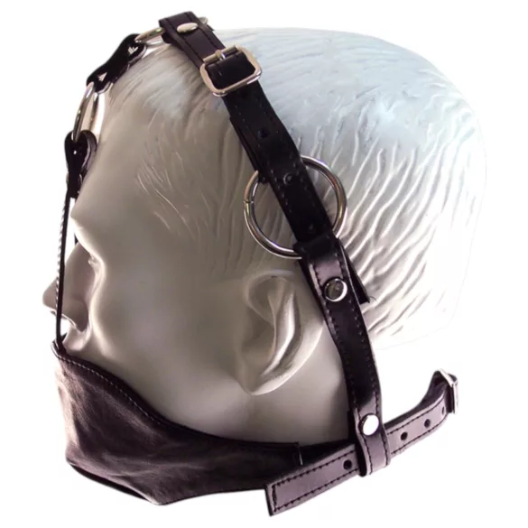 Rouge - máscara com mordaça bola - couro verdadeiro - preto