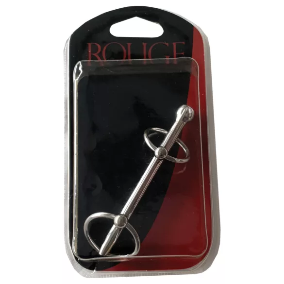 Rouge - dilatador uretral dupla argola aço inoxidável prata