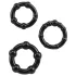 Lonely Stay Hard - anel peniano kit - 3 peças - silicone preto