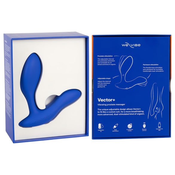 We-Vibe Vector+ - vibrador anal recarregável inteligente - silicone azul