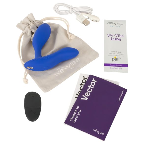 We-Vibe Vector+ - vibrador anal recarregável inteligente - silicone azul