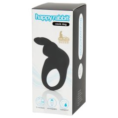   Happyrabbit - anel peniano vibratório recarregável - silicone preto