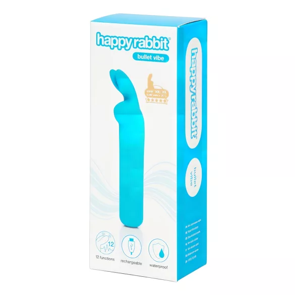 Happyrabbit - vibrador bullet recarregável com orelhas de coelho - azul