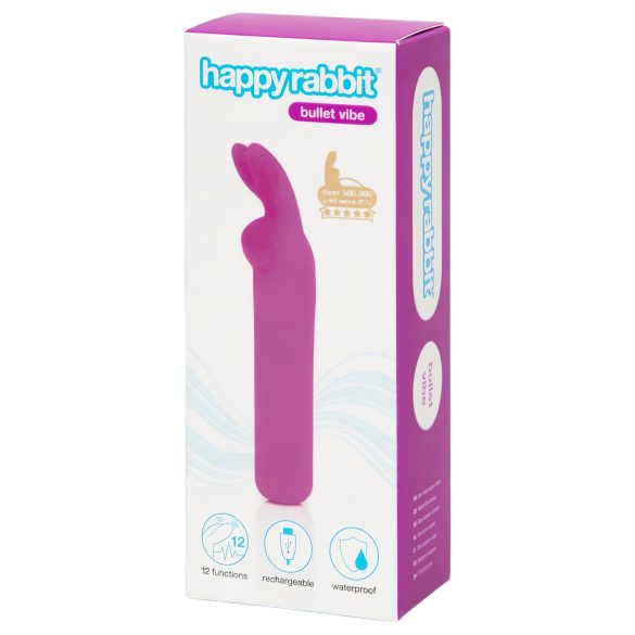 Happyrabbit - vibrador bullet recarregável com orelhas - silicone lilás