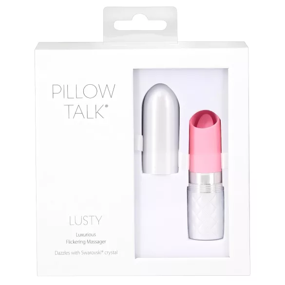 Pillow Talk Lusty - vibrador língua recarregável - silicone rosa