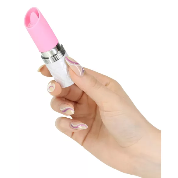 Pillow Talk Lusty - vibrador língua recarregável - silicone rosa