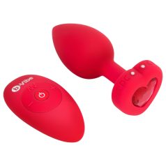   b-vibe heart - vibrador anal recarregável com controle (vermelho)