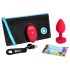 b-vibe heart - vibrador anal recarregável com controle (vermelho)