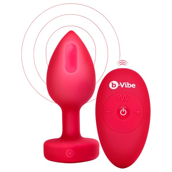 b-vibe heart - vibrador anal recarregável com controle (vermelho)