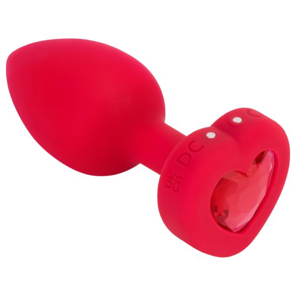 b-vibe heart - vibrador anal recarregável com controle (vermelho)
