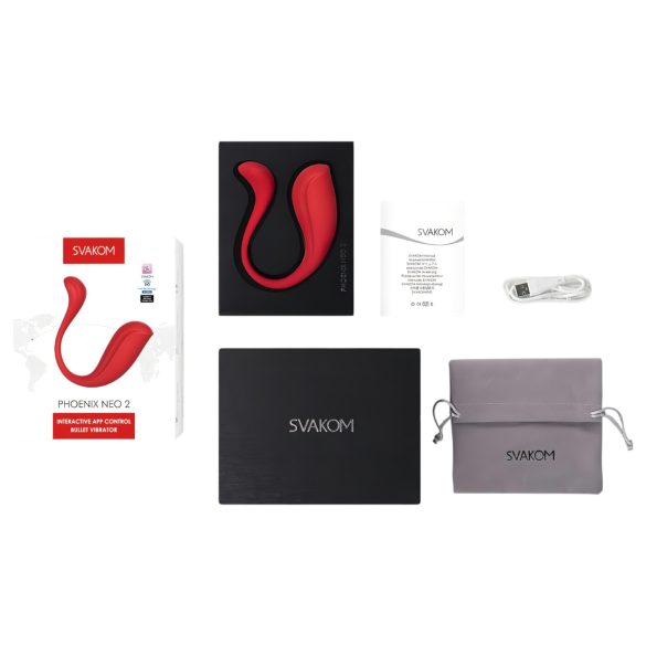 Svakom - vibrador bullet control app - recarregável - vermelho