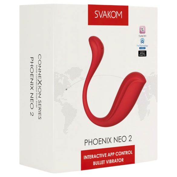Svakom - vibrador bullet control app - recarregável - vermelho