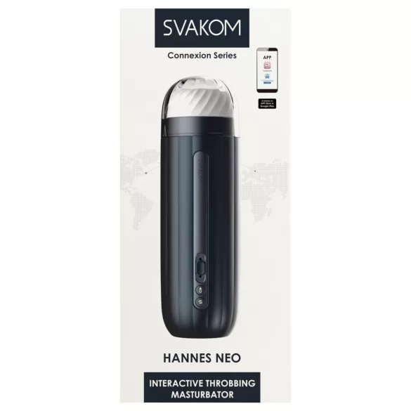 Svakom Hannes Neo - masturbador aquecido com movimento de vai e vem (azul)
