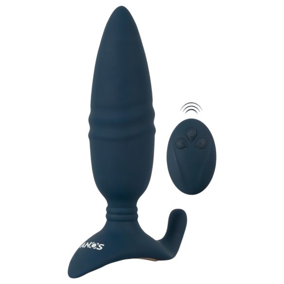 ANOS - vibrador anal com controle remoto - função empurrar - silicone azul