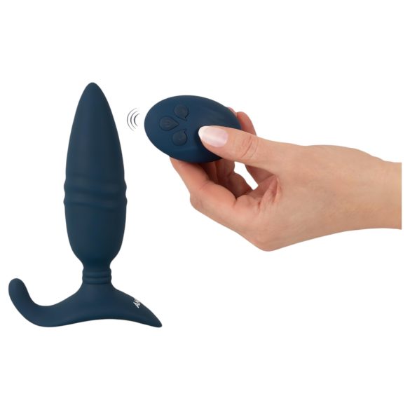 ANOS - vibrador anal com controle remoto - função empurrar - silicone azul