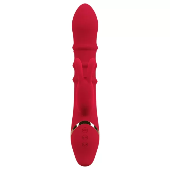 You2Toys - vibrador rabbit com anel rotativo - silicone vermelho
