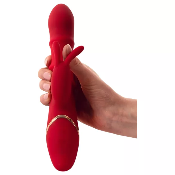 You2Toys - vibrador rabbit com anel rotativo - silicone vermelho
