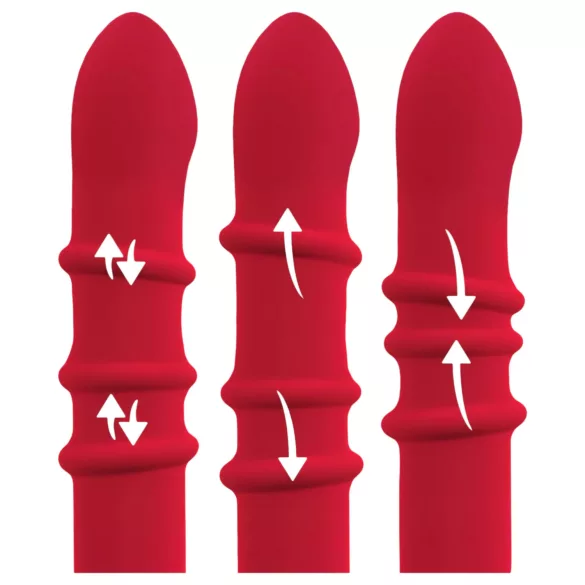 You2Toys - vibrador rabbit com anel rotativo - silicone vermelho