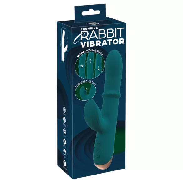 You2Toys - vibrador rabbit com anel - silicone turquesa