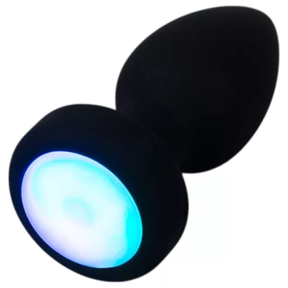 ANOS - plug anal com vibração e luz (preto)