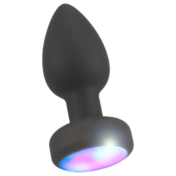 ANOS - plug anal com vibração e luz (preto)