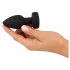 ANOS - plug anal com vibração e luz (preto)