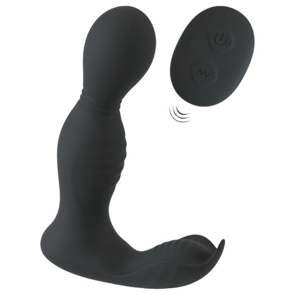 Rebel - vibrador próstata 2 em 1 com controle remoto - silicone preto