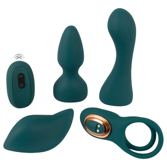 Couples Choice - vibrador casal 4 em 1 com controle remoto - silicone turquesa