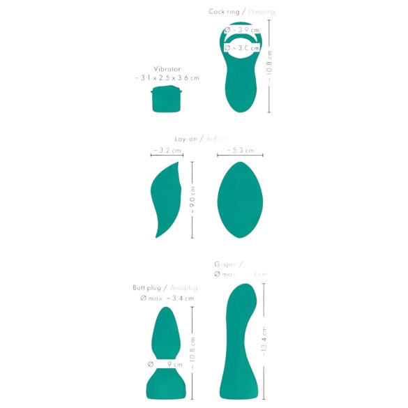 Couples Choice - vibrador casal 4 em 1 com controle remoto - silicone turquesa