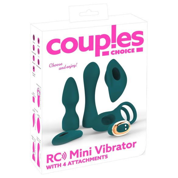 Couples Choice - vibrador casal 4 em 1 com controle remoto - silicone turquesa