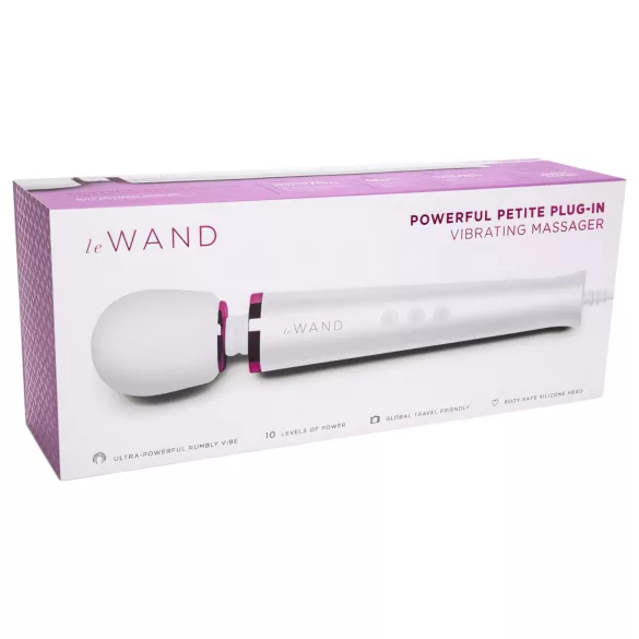 Le Wand Petite Plug-In - massageador vibrador recarregável elétrico branco