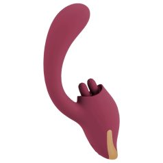 Javida - vibrador com língua 2 em 1 - silicone vermelho