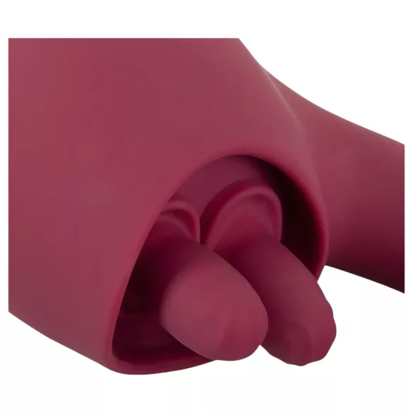 Javida - vibrador com língua 2 em 1 - silicone vermelho