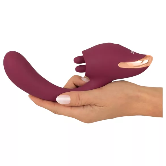 Javida - vibrador com língua 2 em 1 - silicone vermelho