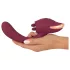 Javida - vibrador com língua 2 em 1 - silicone vermelho