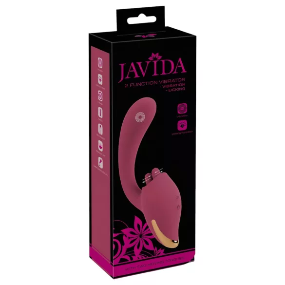 Javida - vibrador com língua 2 em 1 - silicone vermelho