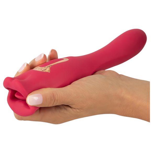You2Toys - vibrador 2 em 1 com língua - silicone rosa