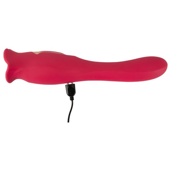 You2Toys - vibrador 2 em 1 com língua - silicone rosa