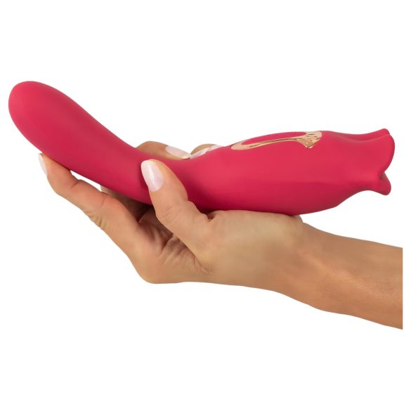 You2Toys - vibrador 2 em 1 com língua - silicone rosa