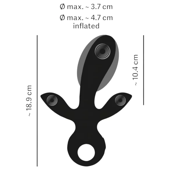 Eternal - vibrador triplo inflável - preto